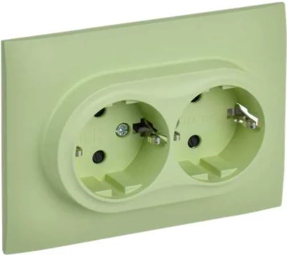 Розетка двухместная с заземлением в сборе IEK SK-R24-16-K06-F 1157267
