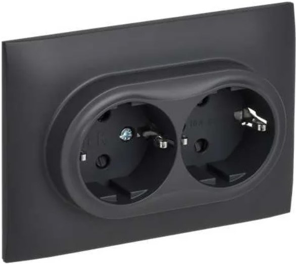 Розетка двухместная с заземлением в сборе IEK SK-R24-16-K48-F 1157181