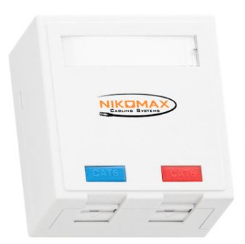 Компьютерная розетка настенная NikoMax NMC-WO2UD2-FT-ST-WT 396657