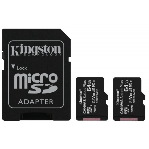 Карта памяти MicroSDXC 64GB Kingston Canvas Select Plus 784475