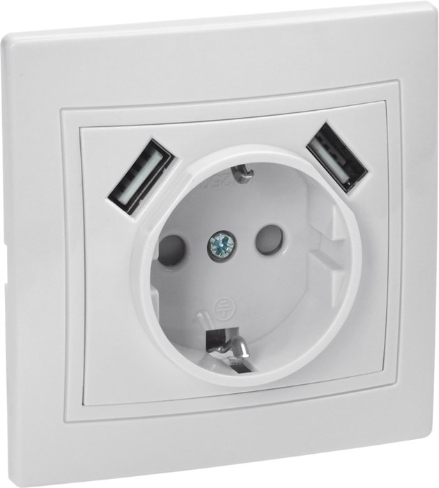 Розетка с заземлением  IEK KV-R14-16-U2-K01 1158412