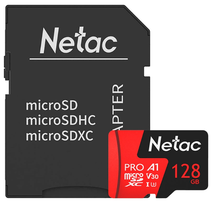 Карта памяти MicroSDXC 128GB Netac NT02P500PRO-128G-R 801263