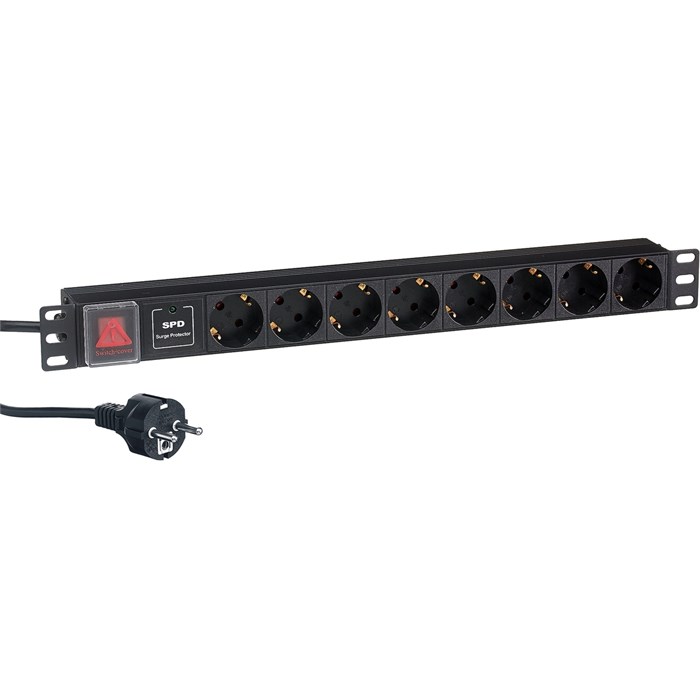 Блок розеток  Exegate ServerPro PDU-19H807 Al-8S-EU2CU-SW-SPD1 1041323