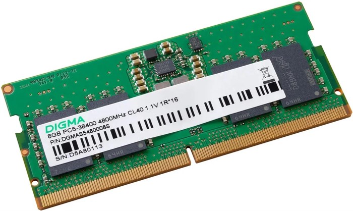 Модуль памяти SODIMM DDR5 8GB Digma DGMAS5480008S 1084677