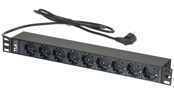 Блок розеток 19", 9 розеток TLK TLK-RSC09-M-04-BK 757444