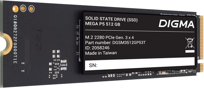 Накопитель SSD M.2 2280 Digma Mega P5 512 ГБ 1158634