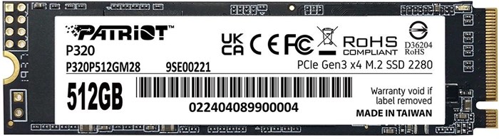 Накопитель SSD M.2 2280 Patriot Memory P320 512 ГБ 1130620