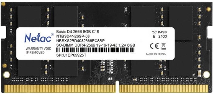 Модуль памяти SODIMM DDR4 8GB Netac NTBSD4N26SP-08 861641