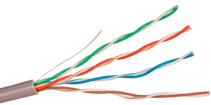 Кабель витая пара U/UTP 5e кат. 4 пары Exegate UTP4-C5e-CU-S26-IN-PVC-GY-305 803548