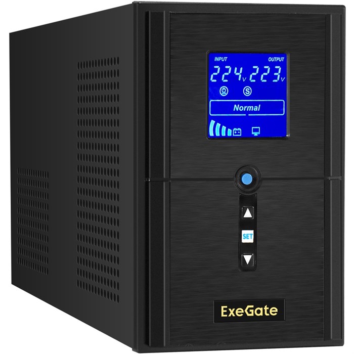 Источник бесперебойного питания  Exegate SineTower SN-1000.LCD.AVR.2SH.1C13.USB 1118182