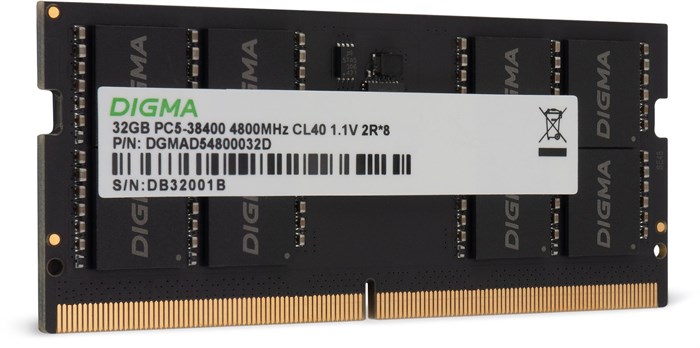 Модуль памяти SODIMM DDR5 32GB Digma DGMAS54800032D 1070130