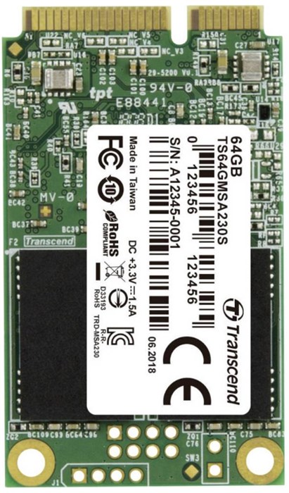 Накопитель SSD mSATA Transcend TS64GMSA230S 64 ГБ 669799
