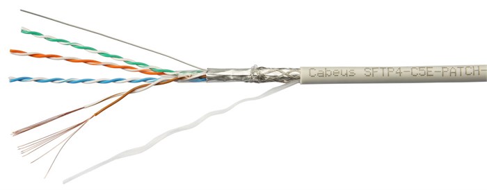 Кабель витая пара S/FTP 5e кат. 4 пары Cabeus SFTP-4P-Cat.5e-PATCH-GY 515543