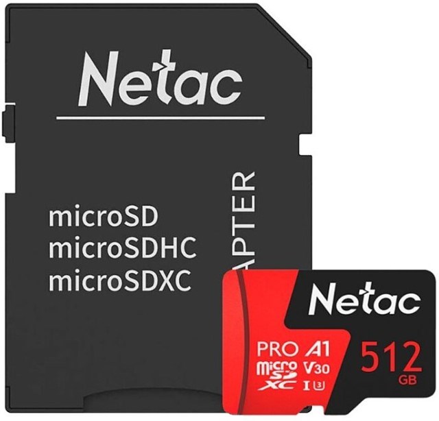 Карта памяти MicroSDXC 512GB Netac NT02P500PRO-512G-R 964851