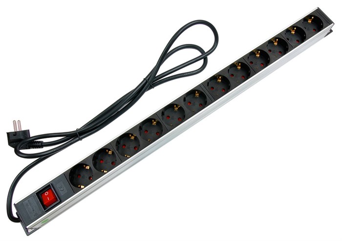 Блок розеток 19", 12 розеток Cabeus PDU-12P-2EU 513168