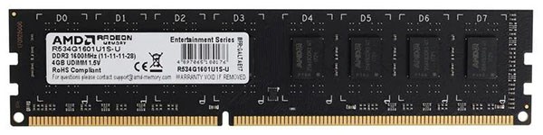 Модуль памяти DDR3 4GB AMD R534G1601U1S-U 700274