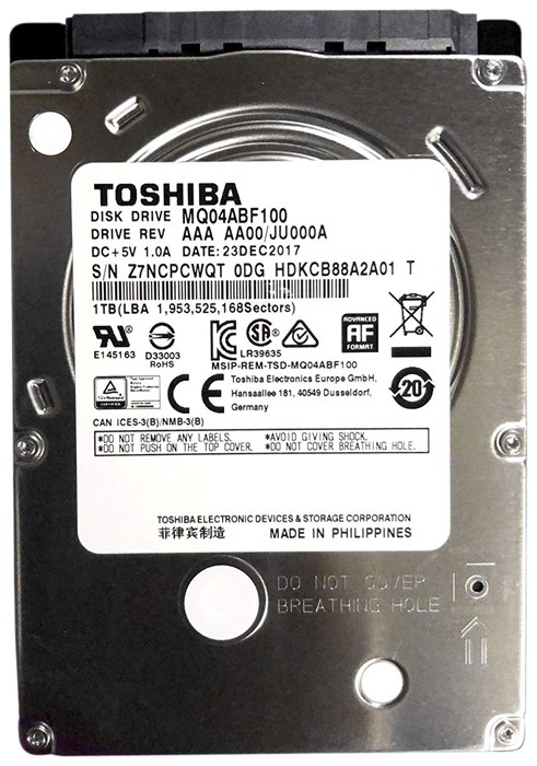 Жесткий диск 1TB SATA 6Gb/s Toshiba (KIOXIA) MQ04ABF100 994609