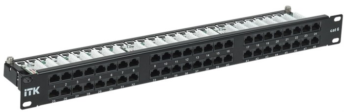 Патч-панель 19, 48xRJ45, UTP, Кат. 6 ITK PP48-1UC06U-D05H 1164676