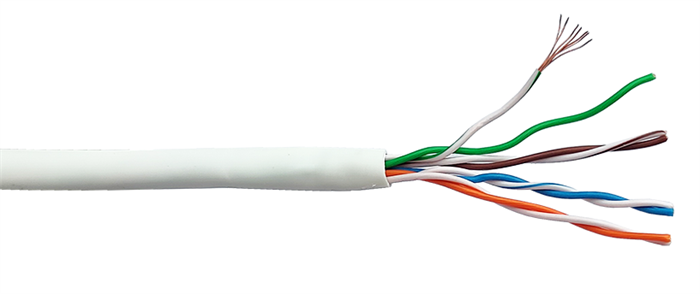 Кабель витая пара U/UTP 5e кат. 4 пары Lanmaster LAN-5EUTP-PT-LSZH-WH 886271