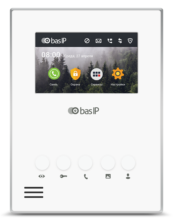 Видеодомофон  BAS-IP AU-04LA WHITE 1009489