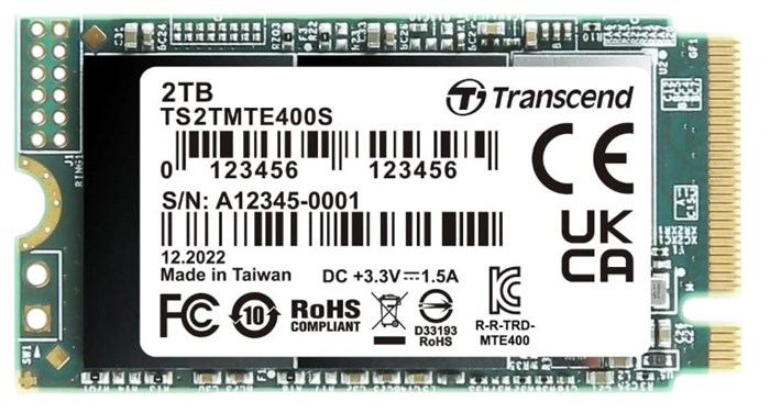 Накопитель SSD M.2 2242 Transcend TS2TMTE400S 2048 ГБ 1214013