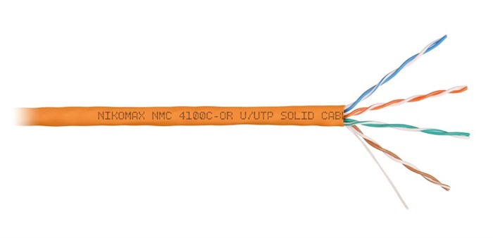 Кабель витая пара U/UTP 5e кат. 4 пары NikoMax NMC 4100C-OR 1117336