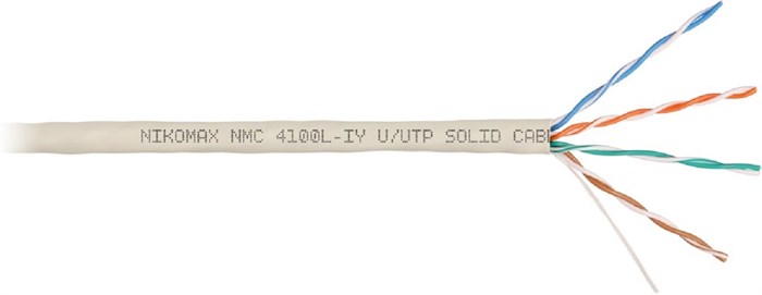 Кабель витая пара U/UTP 5e кат. 4 пары NikoMax NMC 4100L-IY 1093641