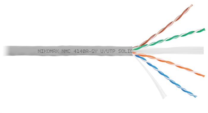 Кабель витая пара U/UTP 6 кат. 4 пары NikoMax NMC 4140A-GY 1093609