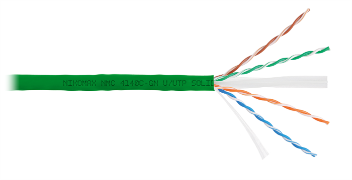 Кабель витая пара U/UTP 6 кат. 4 пары NikoMax NMC 4140C-GN 1093608