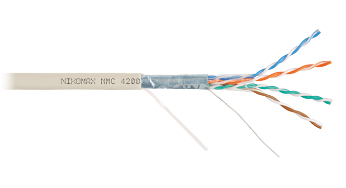 Кабель витая пара F/UTP 5e кат. 4 пары NikoMax NMC 4200L-IY 1093625
