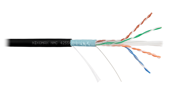Кабель витая пара F/UTP 6а кат. 4 пары NikoMax NMC 4255C-BK 1093588