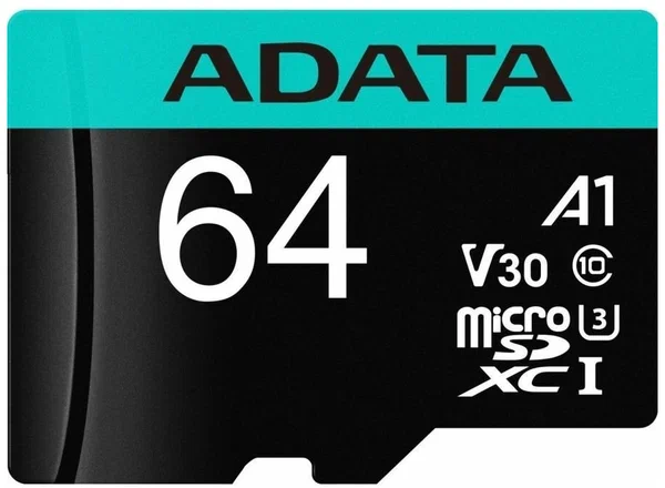 Карта памяти MicroSDXC 64GB ADATA AUSDX64GUI3V30SA2-RA1 1007461