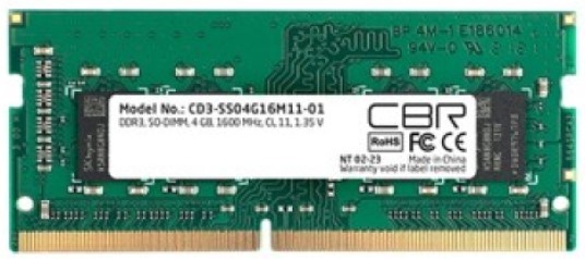 Модуль памяти SODIMM DDR3 4GB CBR CD3-SS04G16M11-01 1060823