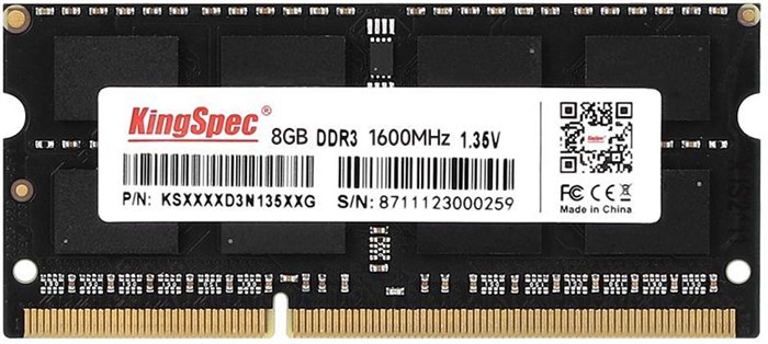 Модуль памяти SODIMM DDR3 8GB KINGSPEC KS1600D3N13508G 930403