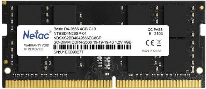 Модуль памяти SODIMM DDR4 4GB Netac NTBSD4N26SP-04 861640
