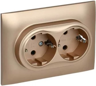 Розетка двухместная с заземлением в сборе IEK SK-R24-16-K98-F 1158011