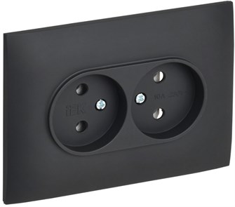 Розетка двухместная без заземления в сборе IEK SK-R20-10-K53-F 1157040