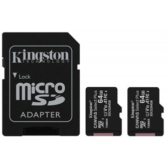Карта памяти MicroSDXC 64GB Kingston Canvas Select Plus 784475