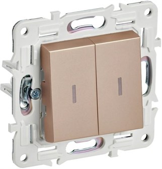 Выключатель двухклавишный с подсветкой  IEK SK-V20-1-10-K98 1157104