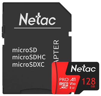 Карта памяти MicroSDXC 128GB Netac NT02P500PRO-128G-R 801263