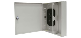 Кросс оптический настенный с дверцей, с замком TELCORD КН-24/32 32-ST/MM-32-ST/UPC-MM50(OM4)-1-КУ-GY 805928