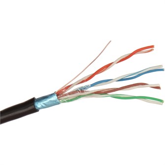 Кабель витая пара F/UTP 5e кат. 4 пары Exegate FUTP4-C5e-CU-S24-OUT-PE-BK-305 803549