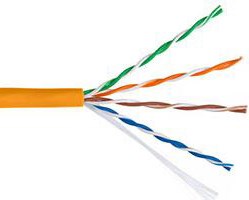 Кабель витая пара U/UTP 5e кат. 4 пары Netlan EC-UU004-5E-LSZH-OR 512790