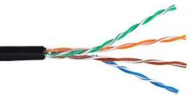 Кабель витая пара U/UTP 5e кат. 4 пары Netlan EC-UU004-5E-PE-BK 512794