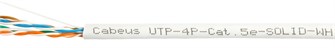 Кабель витая пара U/UTP 5e кат. 4 пары Cabeus UTP-4P-Cat.5e-SOLID-WH 515519