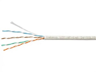 Кабель витая пара U/UTP 5e кат. 4 пары Cabeus UTP-4P-Cat.5e-SOLID-LSZH-GY-LIGHT 942433