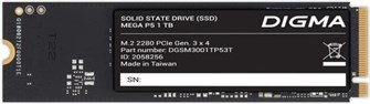 Накопитель SSD M.2 2280 Digma Mega P5 1024 ГБ 1132685