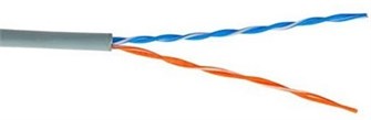 Кабель витая пара U/UTP 5e кат. 2 пары TWT TWT-5EUTP2PT-GY 524156