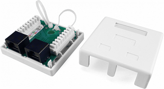 Розетка  Hyperline SB1-2-8P8C-C6-WH 917474