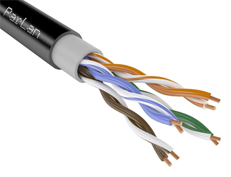 Кабель витая пара  Паритет U/UTP cat 5e 4х2х0,52 PVC/PE 569621